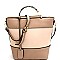 87517-LP Metal Handle Accent Mixed-Media Tall Bucket Satchel