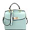 87539-LP Hardware Flip-lock Top-Handle Flap Medium Satchel