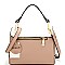 87550-LP Two-Tone Saffiano Multi-Compartment Shoulder Bag