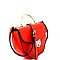87558-LP Metal Handle Accent Flap Shoulder Bag