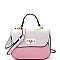 87563-LP Flip-Lock Accent Color Block Shoulder Bag