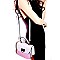 87563-LP Flip-Lock Accent Color Block Shoulder Bag