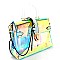 87627-LP Plastic Handle Accent Hologram Clear Push-Lock Satchel