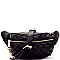 87671-LP Chain Accent Quilted Fashion Fanny Pack
