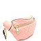 87671-LP Chain Accent Quilted Fashion Fanny Pack