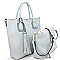 87677-LP Braided Strap Tassel Accent 2 in 1 Classy Tote