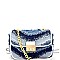 87690-LP Distressed Denim Patchwork Flap Shoulder Bag