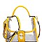 Turn-Lock Accent Transparent Clear Flap Satchel MH-87704