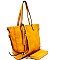 Tassel Accent Whipstitched Tote Wallet SET MH-87733