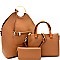 Metal Handle Accent 3 in 1 Tall Satchel Value SET MH-87788