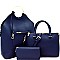 Metal Handle Accent 3 in 1 Tall Satchel Value SET MH-87788