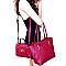 Turn-Lock Satchel Classy 3 in 1 Tote SET MH-87799