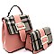 Buckle Accent Plaid 2 in 1 Convertible Backpack Cross Body SET MH-87801