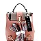 Buckle Accent Plaid 2 in 1 Convertible Backpack Cross Body SET MH-87801
