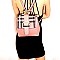 Buckle Accent Plaid 2 in 1 Convertible Backpack Cross Body SET MH-87801