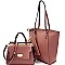 Turn-Lock Satchel Classy 3 in 1 Tote Value SET MH-87802