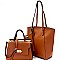 Turn-Lock Satchel Classy 3 in 1 Tote Value SET MH-87802