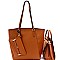 Turn-Lock Satchel Classy 3 in 1 Tote Value SET MH-87802