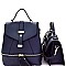 Turn-Lock Satchel 2 in 1 Fashion Backpack SET MH-87805