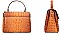 2 in 1 Crocodile Medium Flap Shoulder Bag Wallet Set