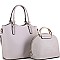 Trendy Metal Handle Dome-Satchel 2 in 1 Tote Value SET MH-87824