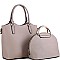 Trendy Metal Handle Dome-Satchel 2 in 1 Tote Value SET MH-87824