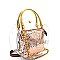Transparent Clear 2 in 1 Round Cross Body with Sequin Pouch MH-87900
