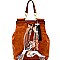Tassel Accent Whipstitched Fashion Backpack MH-87945