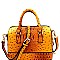 Ostrich Embossed Medium 2-Way Boston Satchel MH-87950