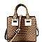 Ostrich Embossed Medium 2-Way Structured Satchel MH-87951