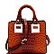 Ostrich Embossed Medium 2-Way Structured Satchel MH-87951