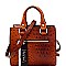Ostrich Embossed Medium 2-Way Structured Satchel MH-87951