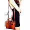 Ostrich Embossed Medium 2-Way Structured Satchel MH-87951