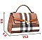 2 in 1 Plaid Pad-Lock Monogram Satchel Set