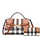 2 in 1 Plaid Pad-Lock Monogram Satchel Set