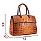 2 in 1 Ring Accent Crocodile Satchel Bag Wallet Set