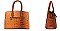 2 in 1 Ring Accent Crocodile Satchel Bag Wallet Set