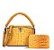 2 in-1 V- Accent Croc Satchel Purse / Wallet Set