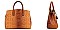 2in1 Classic Crocodile Skin Satchel Wallet Set