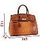 2in1 Classic Crocodile Skin Satchel Wallet Set