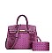 2in1 Classic Crocodile Skin Satchel Wallet Set