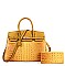 2in1 Classic Crocodile Skin Satchel Wallet Set