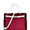 Faux-Fur Detail 2-Way Belted Satchel MH-896D