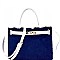 Faux-Fur Detail 2-Way Belted Satchel MH-896D