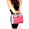 Faux-Fur Detail 2-Way Belted Satchel MH-896D