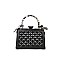 Gemstone & 3D Chrams Accent Scarfed Metal Frame Handbag