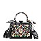 Gemstone & 3D Chrams Accent Scarfed Metal Frame Handbag