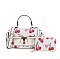 Cherry Flap Satchel Set -2-in-1
