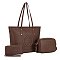 coffee  Tote Bag W Crossbody & Wallet Set