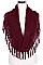 Pack of (12 Pieces) Assorted Colors Stylish Fringe Knitted Infinity Scarves FM-AO6055